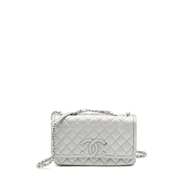 Chanel Filigree Flap Bag Caviar Silver SHW