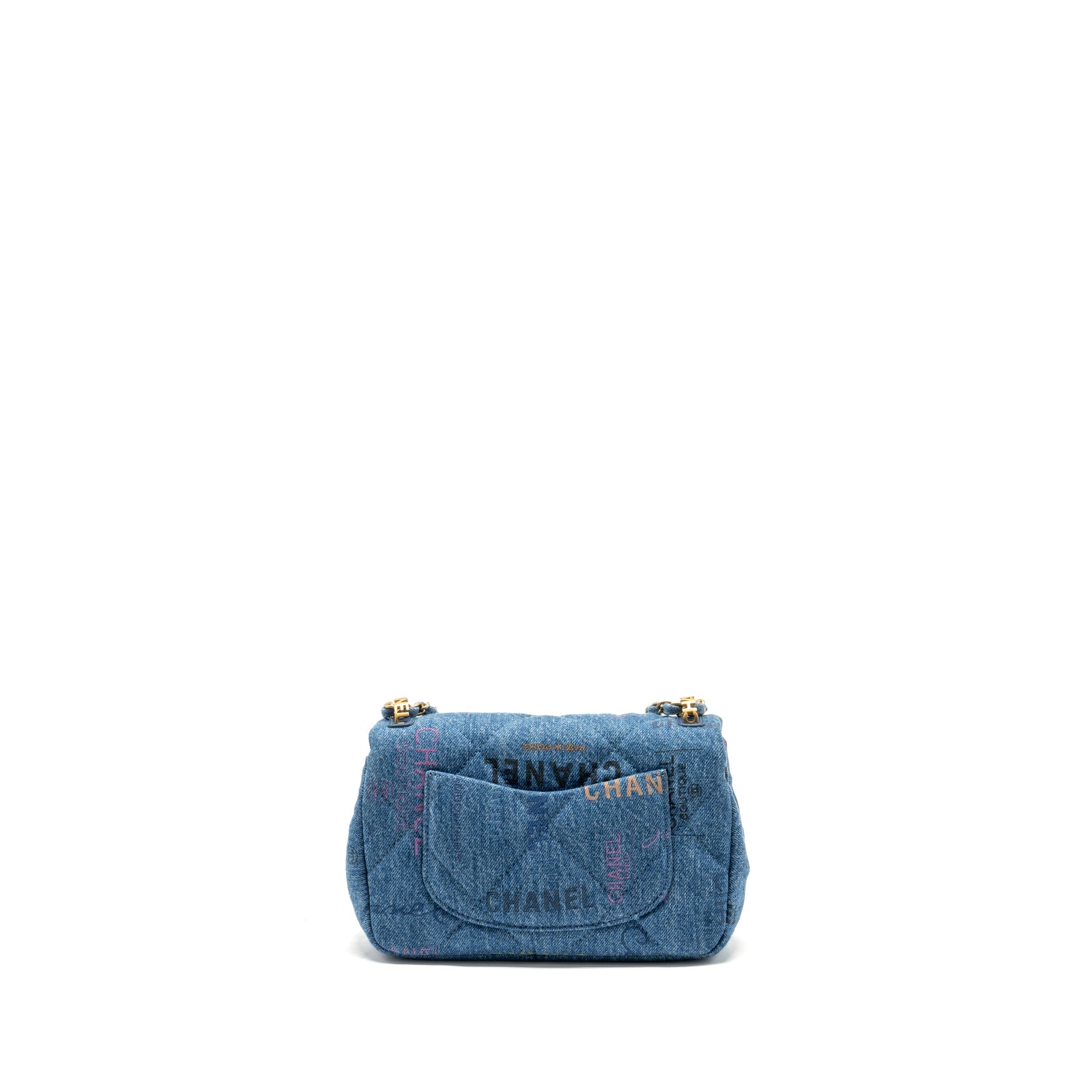 ◆BADBLOOD◆ Ellipse Symbol Cranky Flap Bag Denim Blue w-bag ☆BADBLOOD☆ Ellipse Symbol Cranky Flap Bag Denim Blue