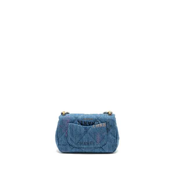 Chanel 22P Flap bag denim blue GHW (microchip)