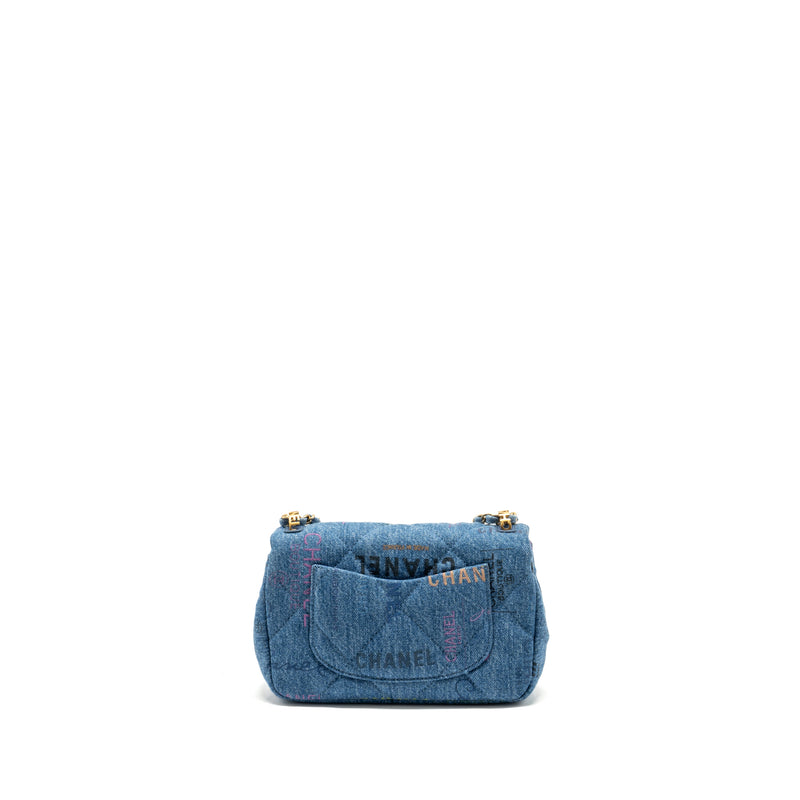 Chanel 22P Flap bag denim blue GHW (microchip)