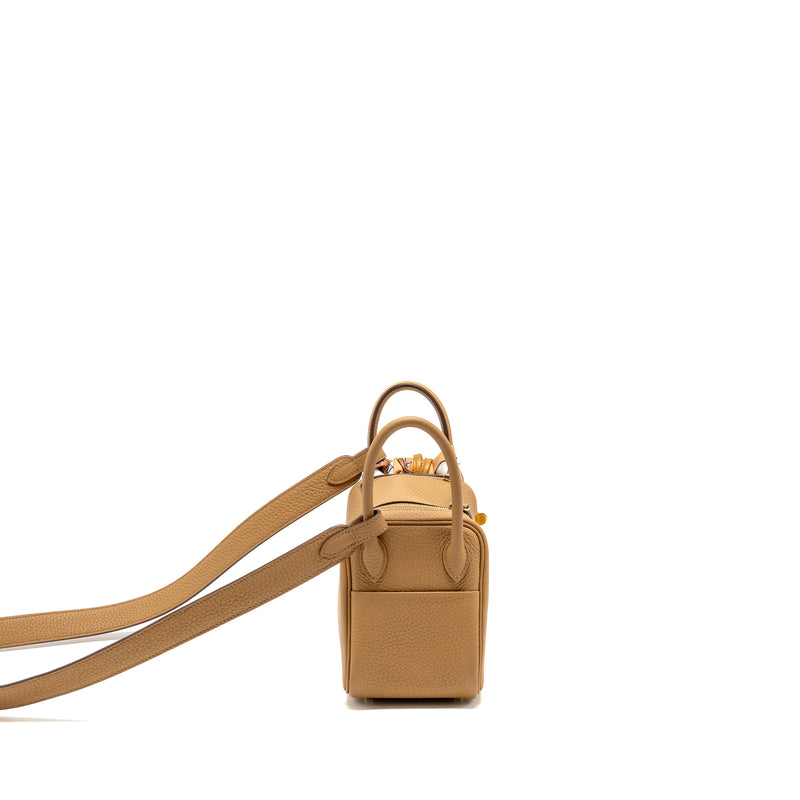 Hermes Mini Lindy Clemence Biscuit GHW Stamp B with Rodeo and Twilly (Sell in A Set)
