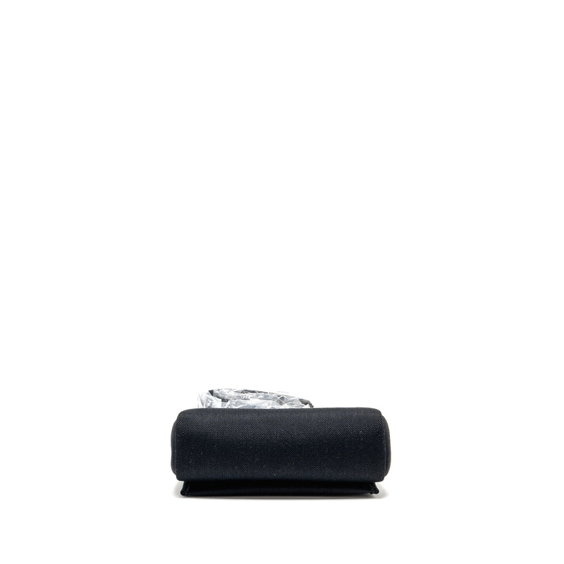 Hermes Mini Herbag canvas / hunter leather black SHW stamp K