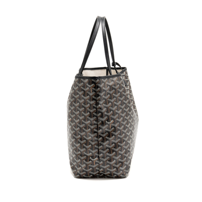 Goyard Saint Louis PM Tote Bag Goyardine Canvas/Calfskin Black