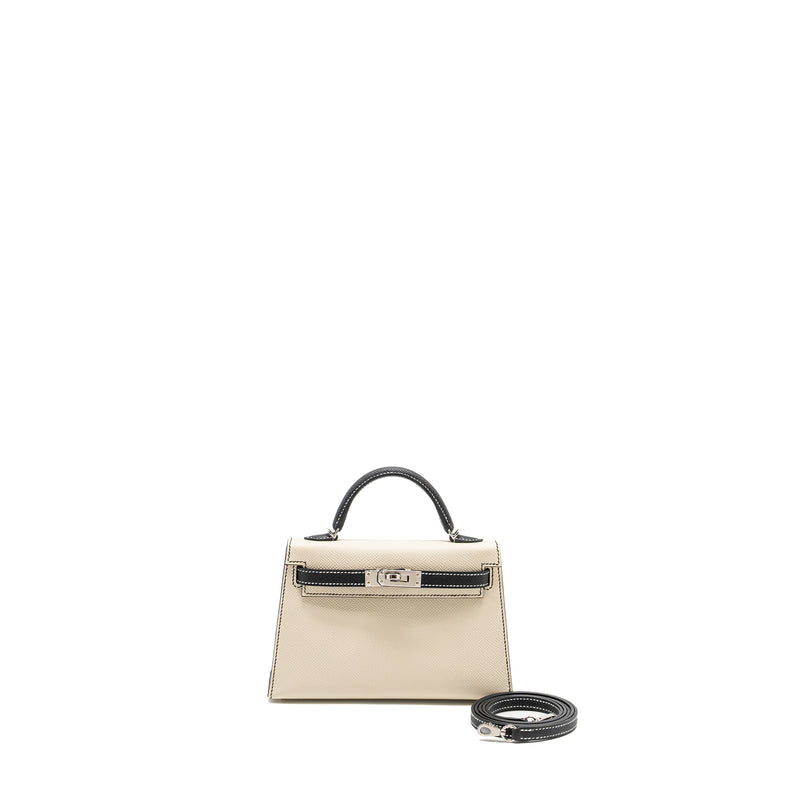 Hermes Mini Kelly II Special Order Epsom Nata/Black SHW Stamp W