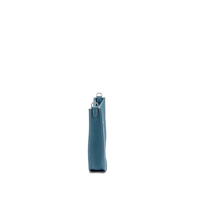 Hermes Mini Evelyne Clemence New Blue Jean SHW Stamp W