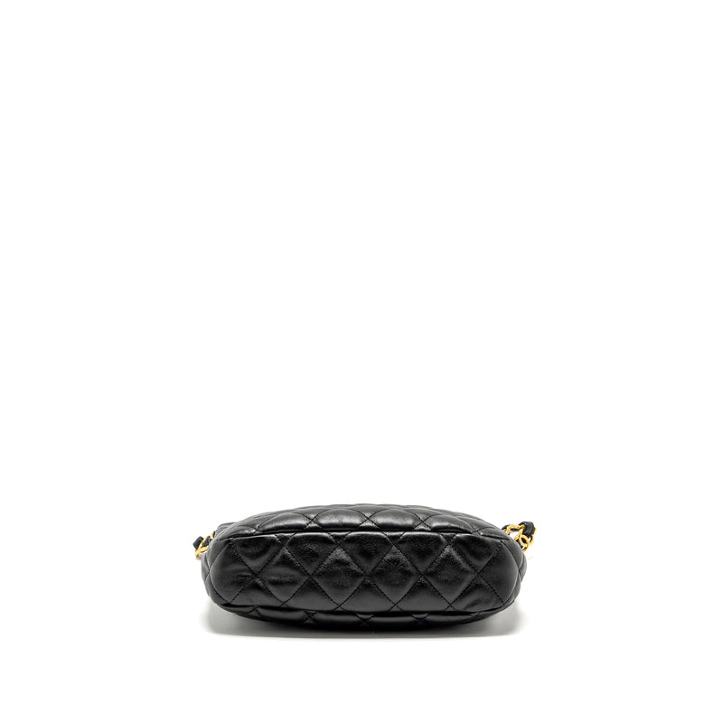 Chanel 22K Hobo Shoulder Bag Lambskin Black GHW (Microchip)