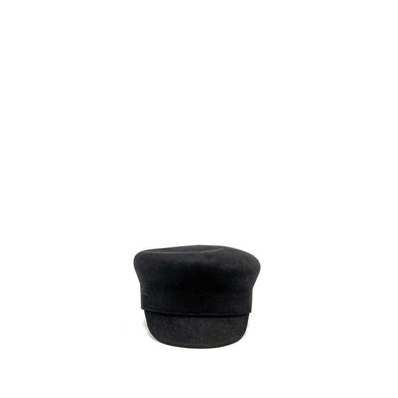 Dior Size 57 Beret Hat Rabbit Hair/Silk Black