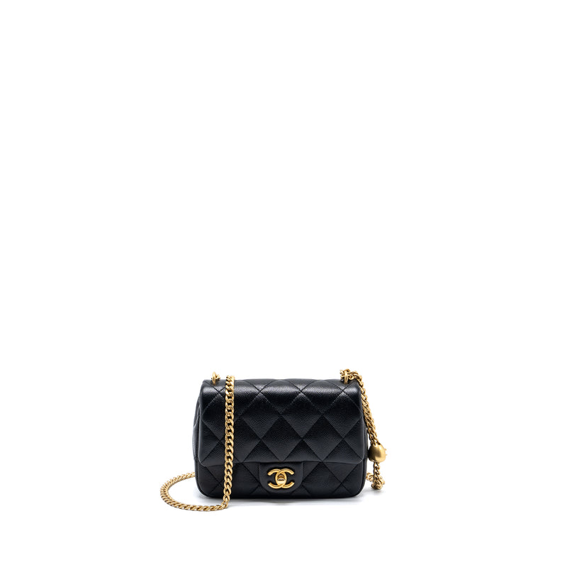 Chanel 23p Coco Love Flap Bag Caviar Black GHW (microchip)