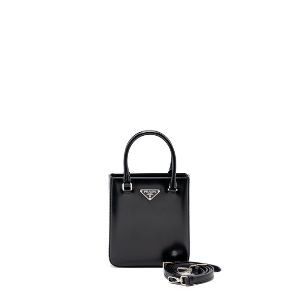 Prada White Small brushed Leather Tote