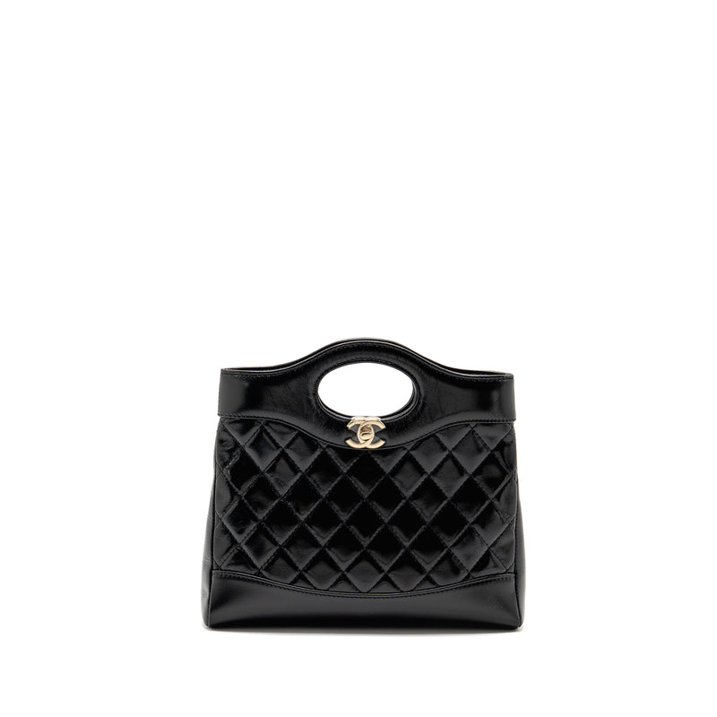 Chanel Mini 31 Bag Shiny Lambskin Black LGHW (Microchip)