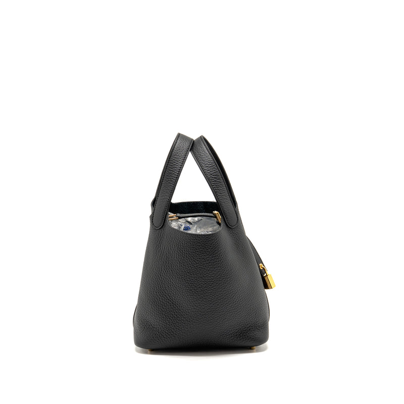 Hermes Picotin 18 Lock Bag Clemence Black GHW Stamp W