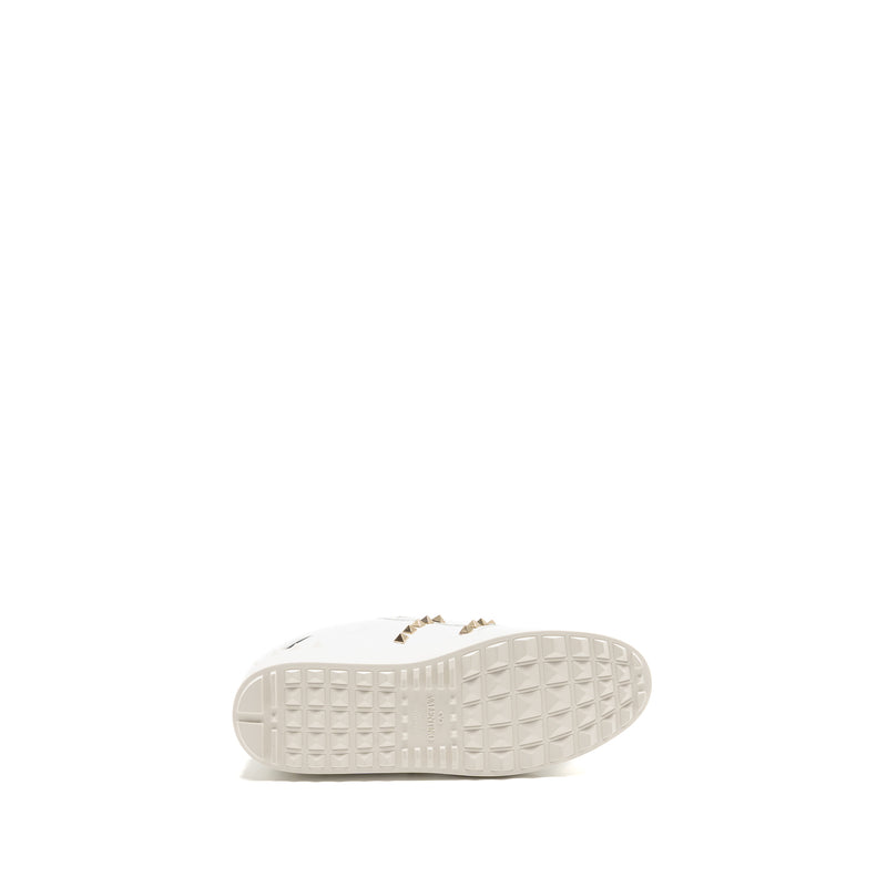 Valentino Size 38.5 Rockstud Untitled Sneakers Calfskin White