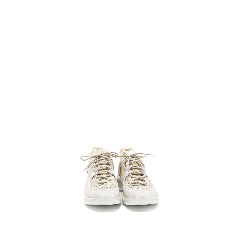 Chanel Size 37 Trainers Suede White/Ivory