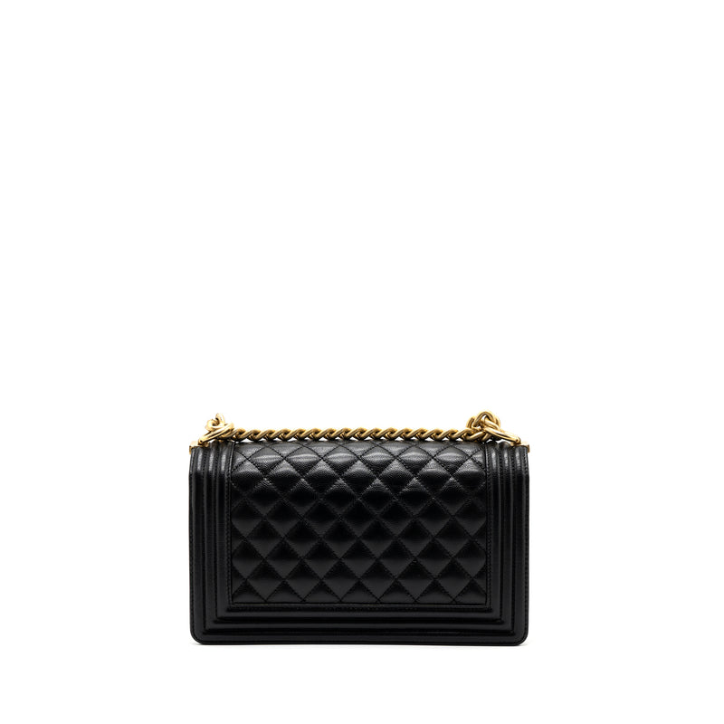 Chanel Medium Classic Boy Bag Caviar Black GHW (microchip)