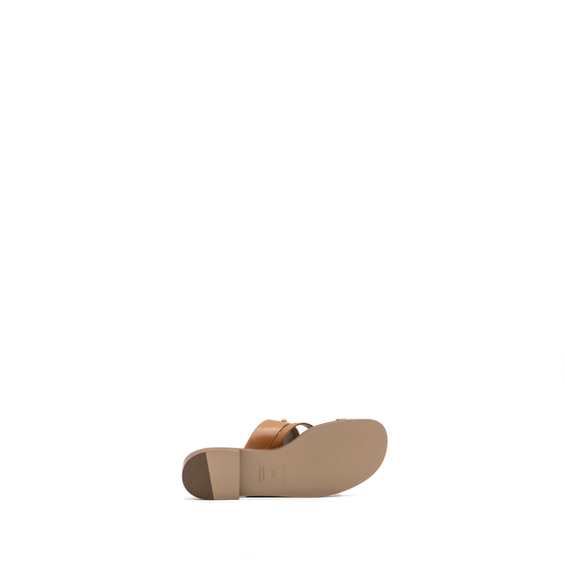Hermes size 38.5 Claire sandal calfskin gold GHW