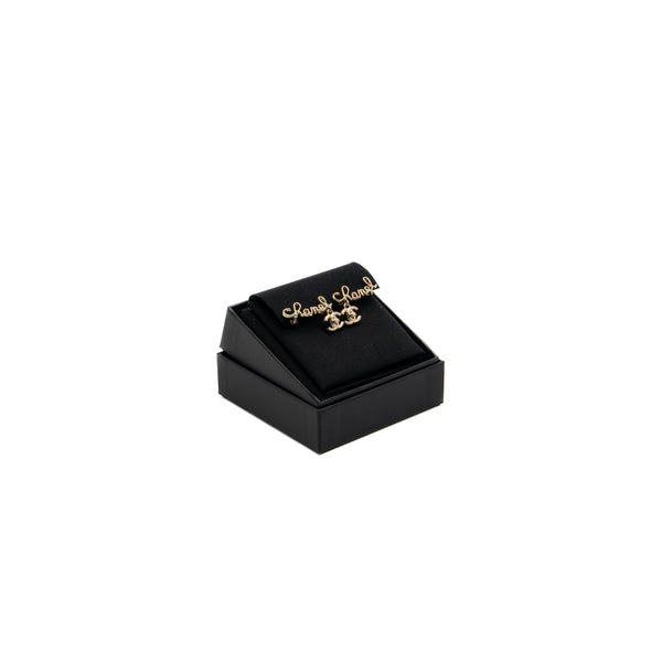 Chanel Coco/Chanel Letter Earring Clips Light Gold Tone