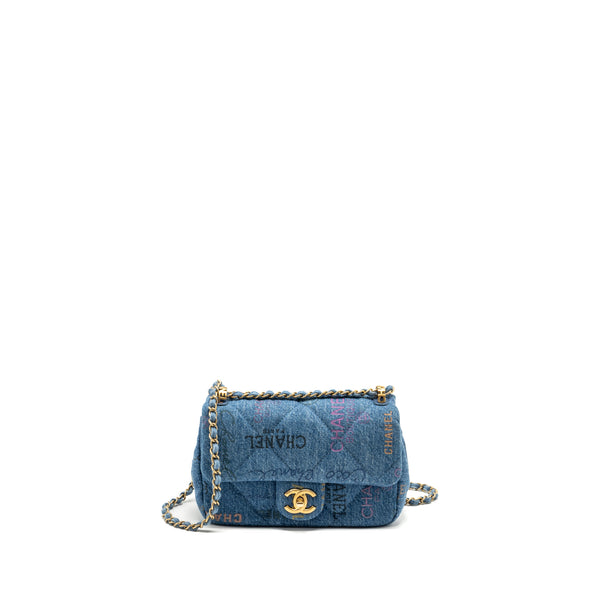 Chanel 22P Flap bag denim blue GHW (microchip)