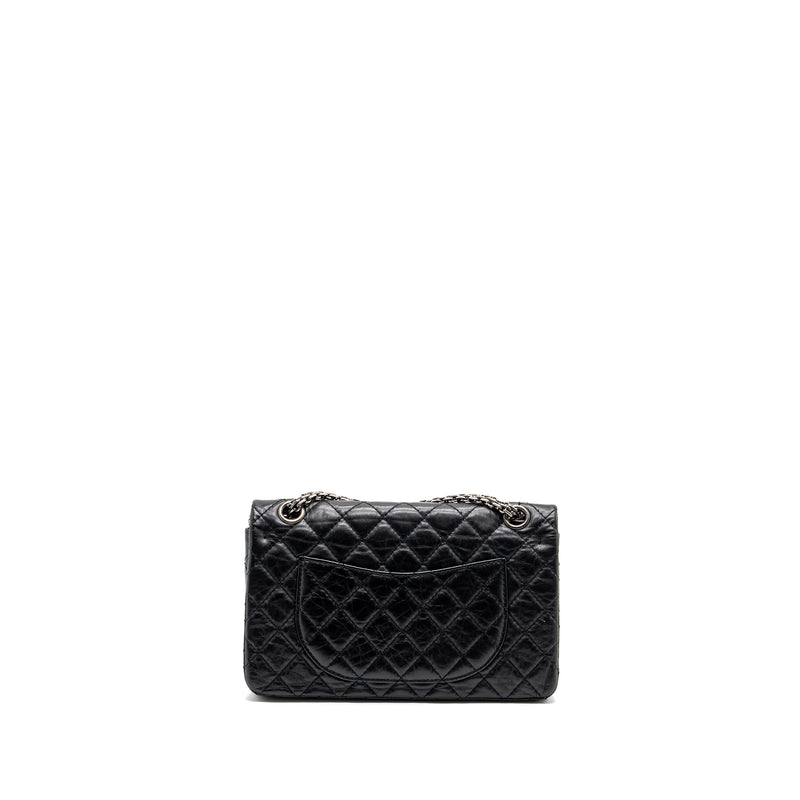 Chanel small 2.55 reissue flap bag aged calfskin black ruthenium hardware