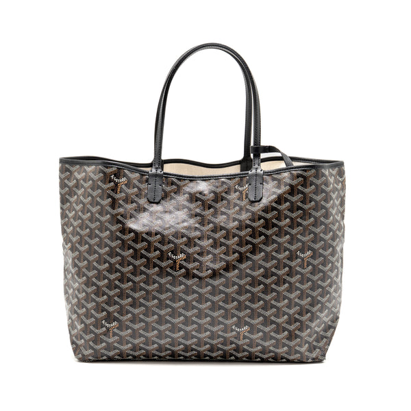 Goyard Saint Louis PM Tote Bag Goyardine Canvas/Calfskin Black