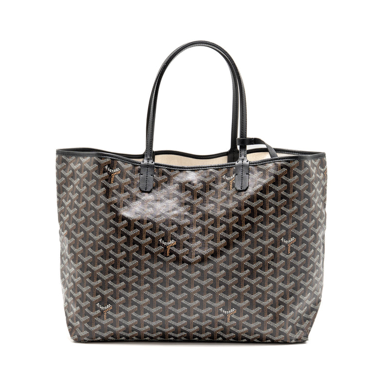 Goyard Saint Louis PM Tote Bag Goyardine Canvas/Calfskin Black