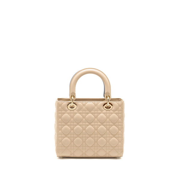 Dior Medium Lady Dior Lambskin Beige/Blue LGHW