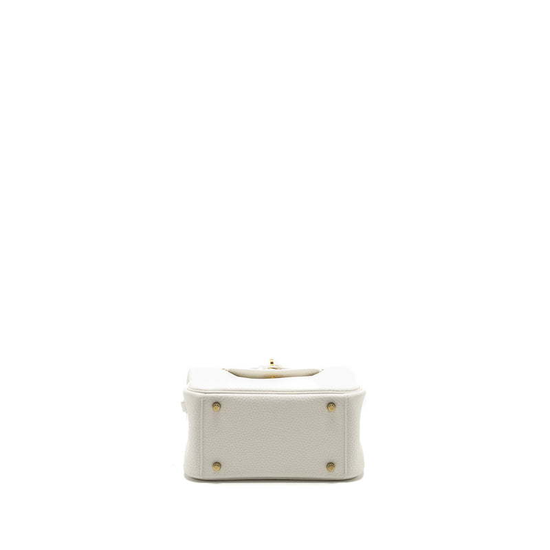 Hermes Mini Lindy Clemence New White GHW Stamp B