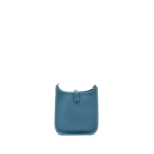 Hermes Mini Evelyne Clemence New Blue Jean SHW Stamp W