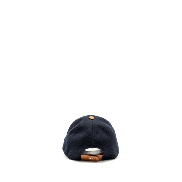 Hermes SIze 59 Casquette Homme Riley Dark Cap Wool Marine