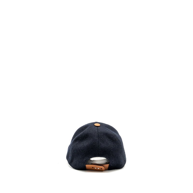 Hermes SIze 59 Casquette Homme Riley Dark Cap Wool Marine