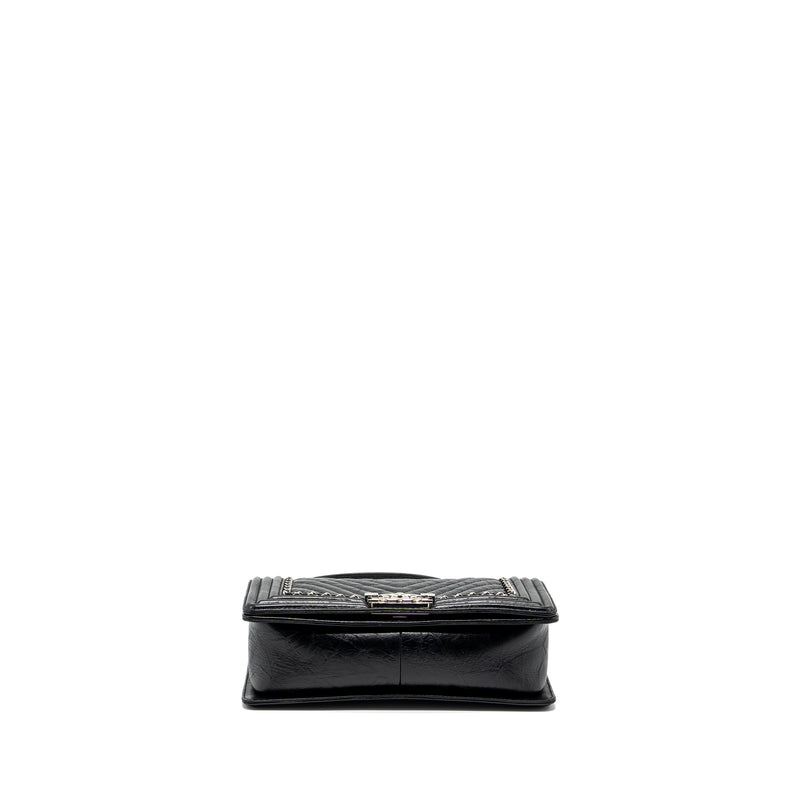 Chanel medium chevron boy bag limited edition calfskin black SHW