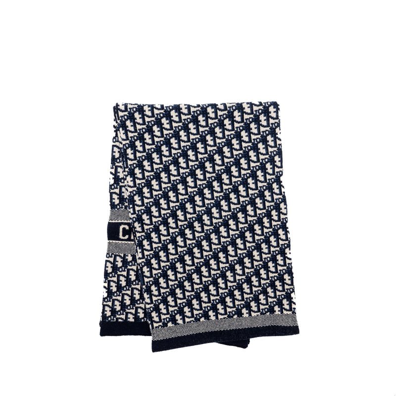 Dior Oblique Scarf Wool/Cashmere Navy