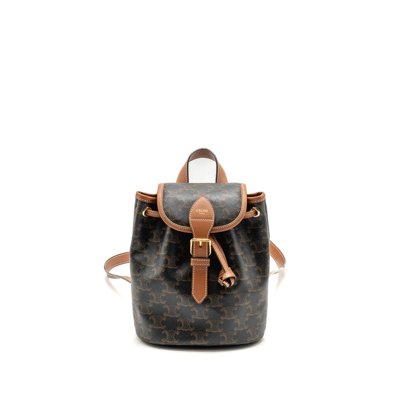 celine mini backpack folco Celine Mini backpack Folco triomphe canvas / calfskin tan GHW