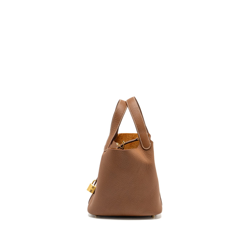 Hermes Picotin 18 Lock Bag Clemence Gold GHW stamp B