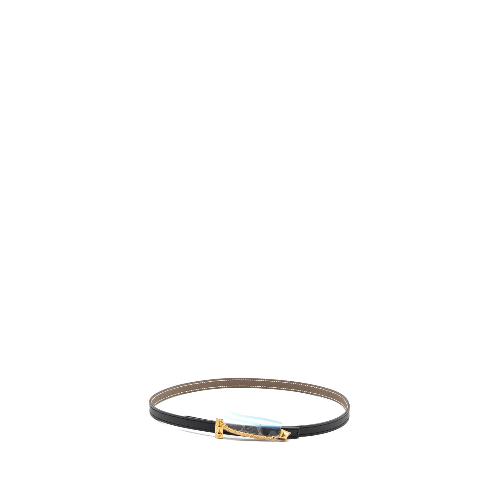 Hermes size 75 reversible leather belt 13mm etoupe / black