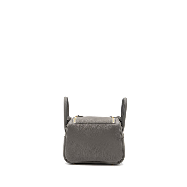 Hermes Mini Lindy Clemence Gris Meyer GHW Stamp U
