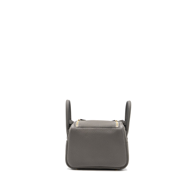 Hermes Mini Lindy Clemence Gris Meyer GHW Stamp U