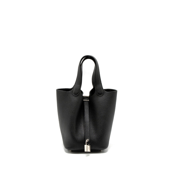 Hermes Picotin 18 Clemence Black SHW Stamp Y