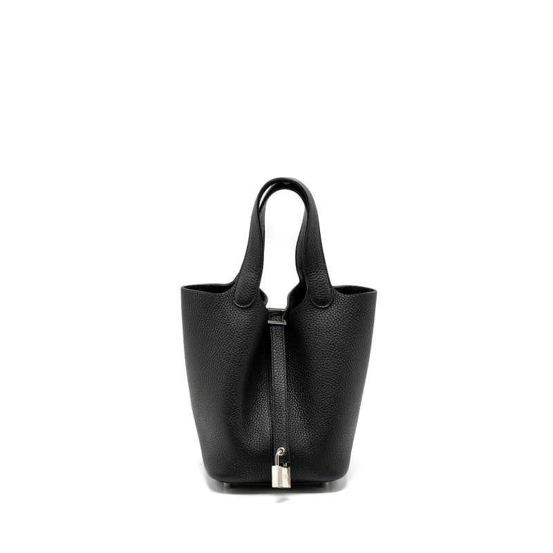Hermes Picotin 18 Clemence Black SHW Stamp Y