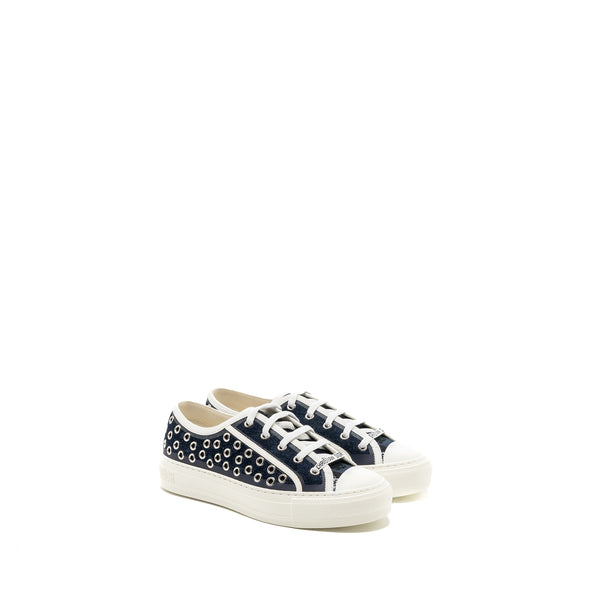 Dior Size 36 Walk N Sneaker Dark Denim Eyelets