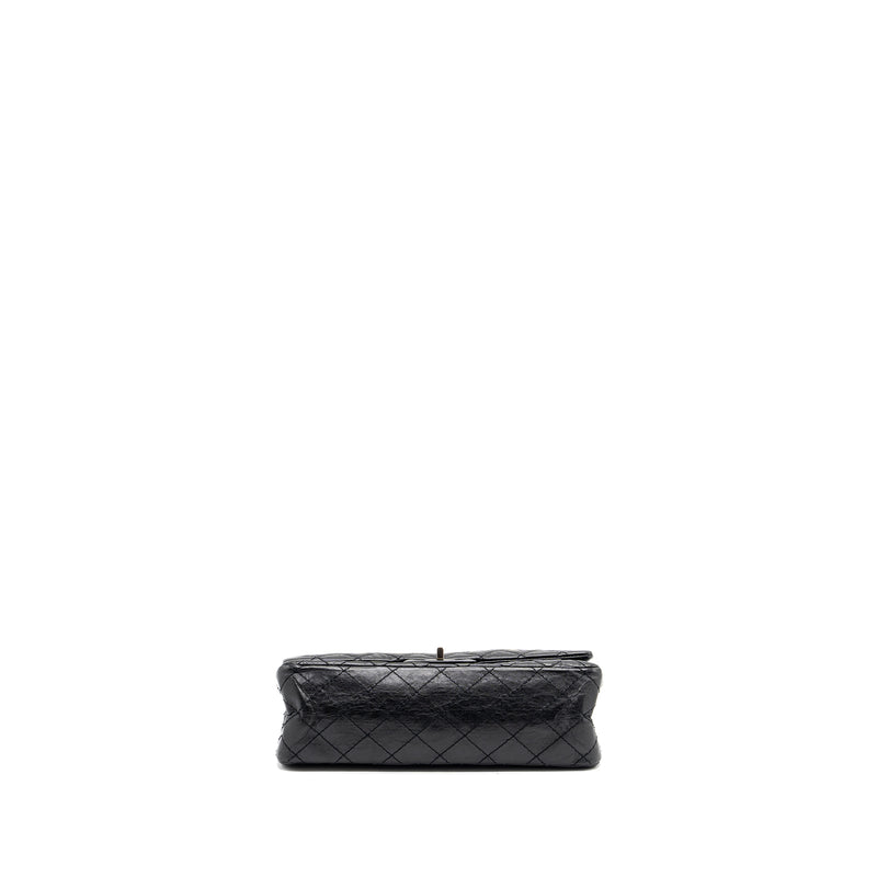 Chanel small 2.55 reissue flap bag aged calfskin black ruthenium hardware