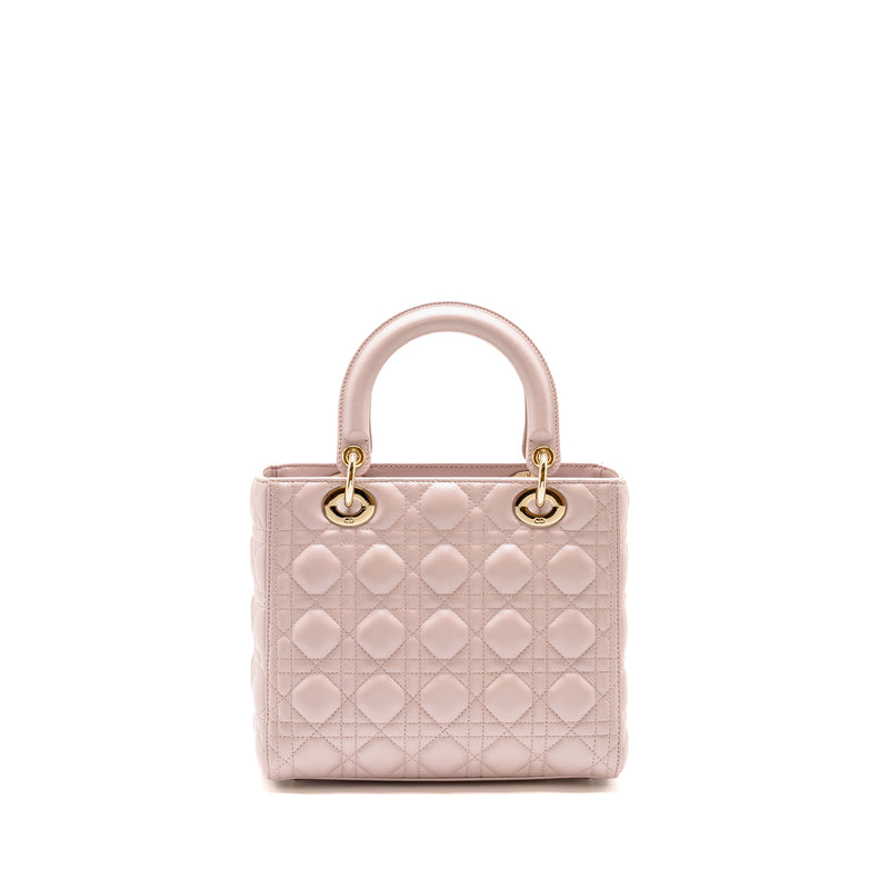 Dior Medium Lady Dior Lambskin Iridescent Pink LGHW