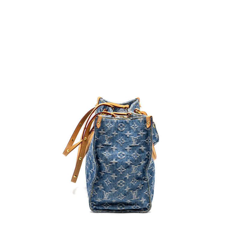 Louis Vuitton Onthego MM Remix Monogram Denim Blue GHW