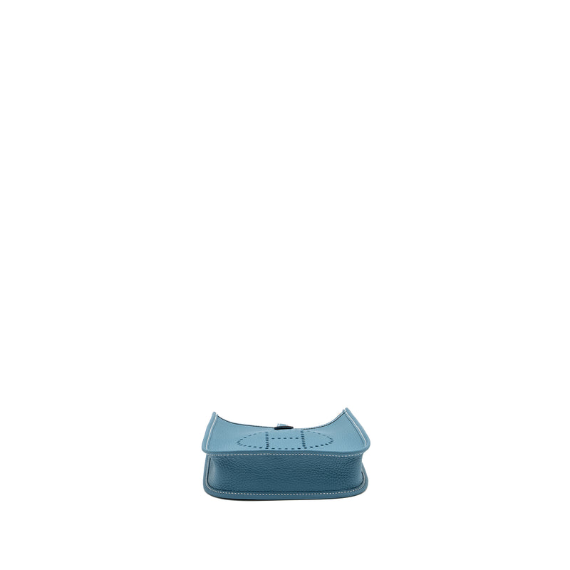 Hermes Mini Evelyne Clemence New Blue Jean SHW Stamp W
