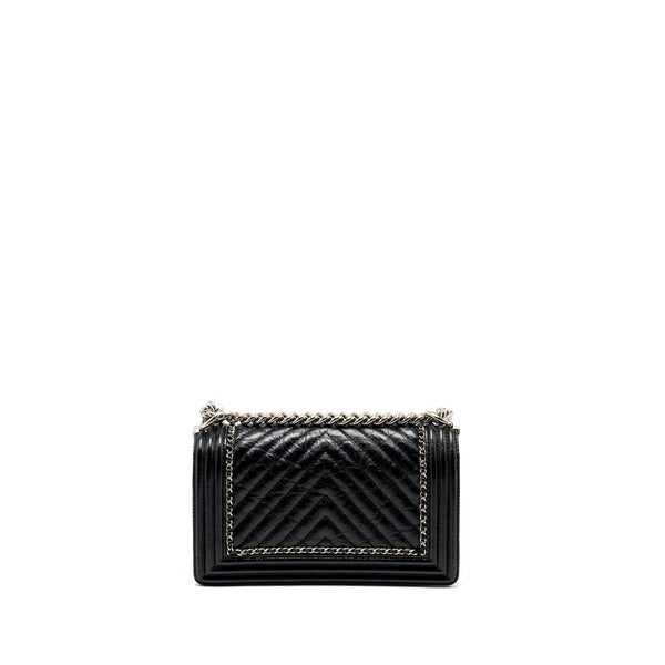 Chanel medium chevron boy bag limited edition calfskin black SHW