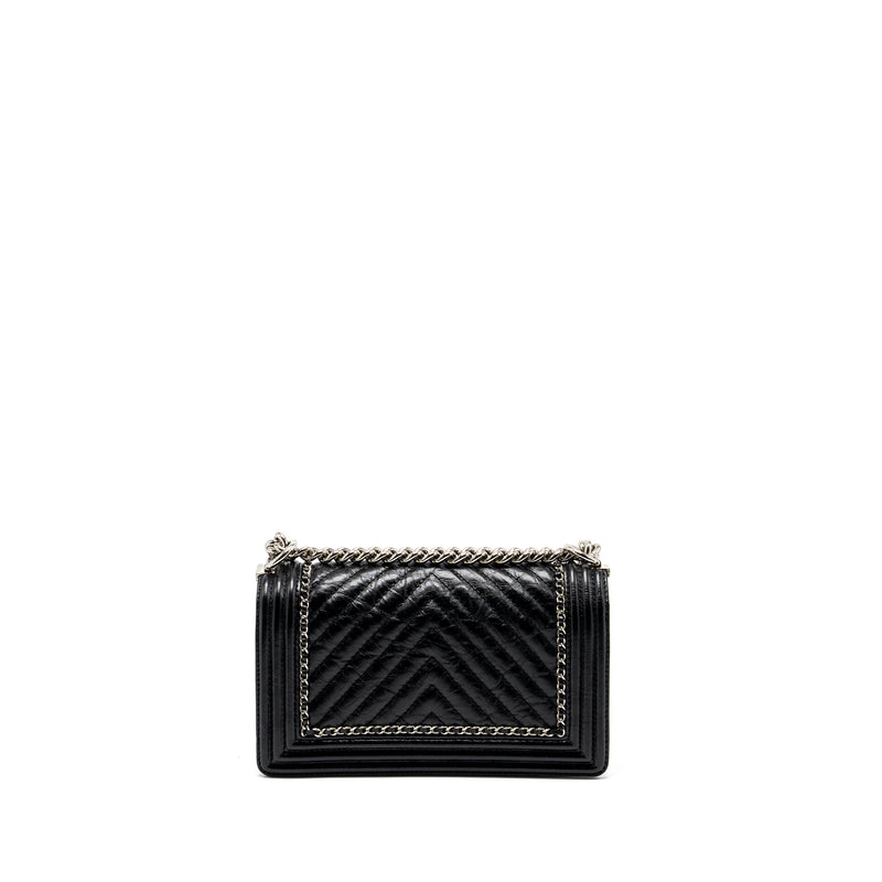 Chanel medium chevron boy bag limited edition calfskin black SHW