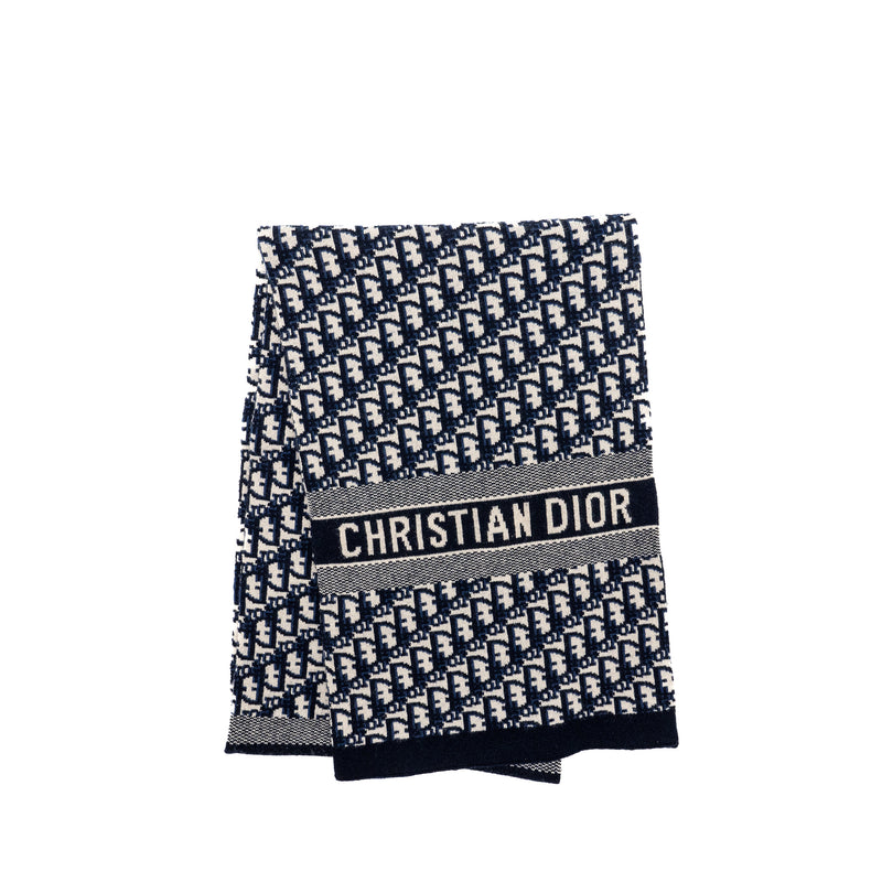 Dior Oblique Scarf Wool/Cashmere Navy