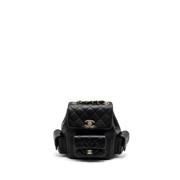 Chanel 23K triple pocket backpack caviar black LGHW (microchip)