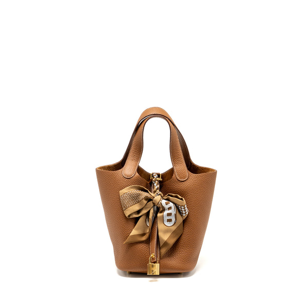 Hermes picotin 18 lock bag clemence gold GHW stamp Y