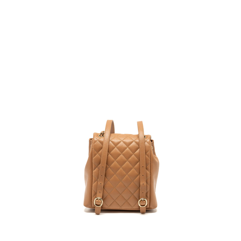 Chanel Triple Pack Backpack Caviar Caramel LGHW (Microchip)