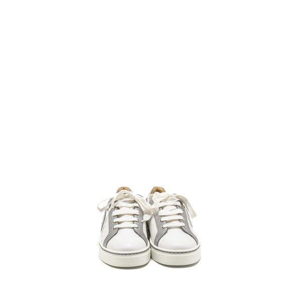 Hermes Size 37 Wing Sneakers Leather White/Silver SHW